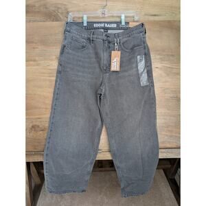 Eddie Bauer Jeans Womens 12 Gray Crop Authentic Voyager High Rise Straight NWT